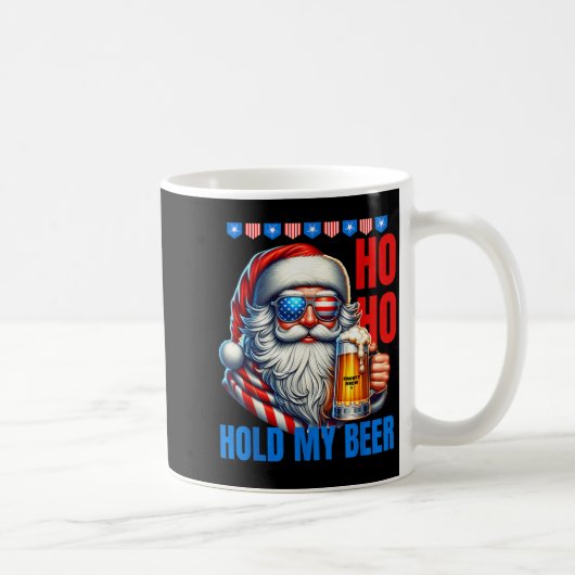 Funny Santa Claus Christmas July 4th Patriotic Hol Koffiemok (Rechts)
