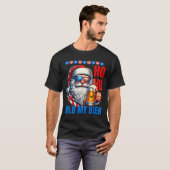 Funny Santa Claus Christmas July 4th Patriotic Hol T-shirt (Voorkant volledig)