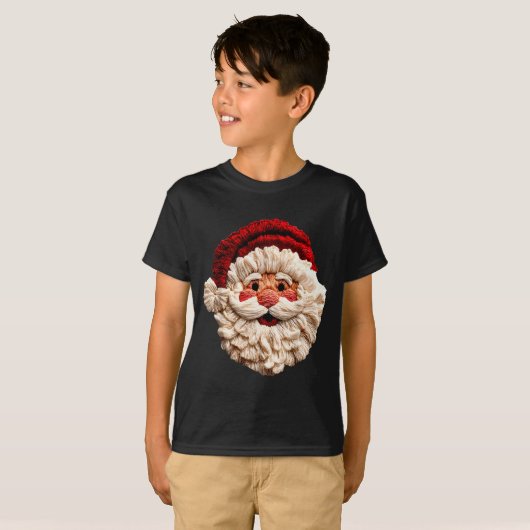 Funny Santa Claus Crochet Christmas Xmas Pajamas H T-shirt (Voorkant volledig)