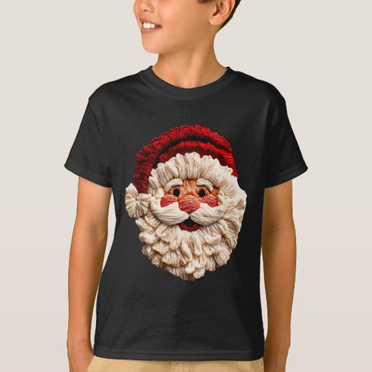 Funny Santa Claus Crochet Christmas Xmas Pajamas H T-shirt (Voorkant)