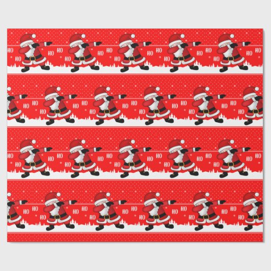 Funny Santa Claus Dabbing Cadeaupapier (Vlak)