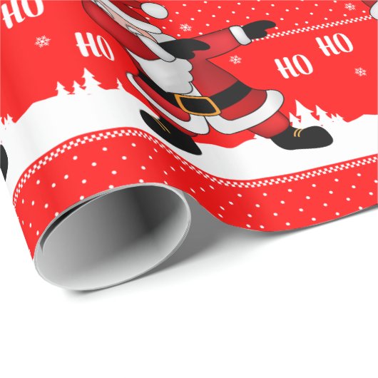Funny Santa Claus Dabbing Cadeaupapier (Rol Hoek)