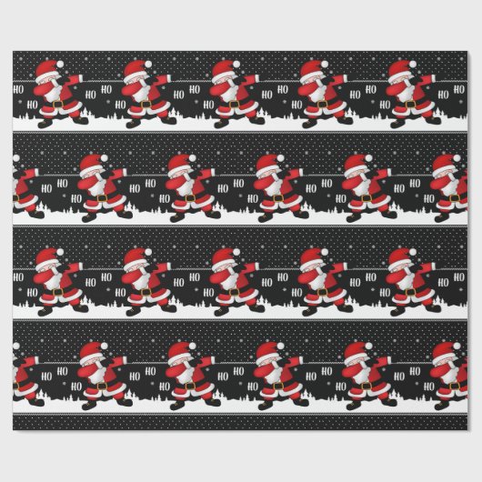 Funny Santa Claus Dabbing Cadeaupapier (Vlak)