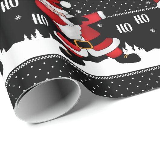 Funny Santa Claus Dabbing Cadeaupapier (Rol Hoek)