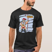 Funny Santa Claus dansende Kerstmis Premi T-shirt (Voorkant)