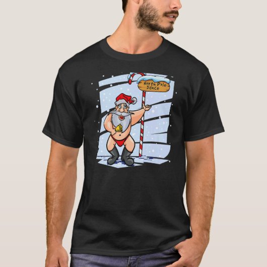 Funny Santa Claus dansende Kerstmis Premi T-shirt (Voorkant)