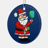 Funny Santa Claus die met Pickleball Kerstmis spee Keramisch Ornament (Links)