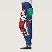 Funny Santa Claus die met Pickleball Kerstmis spee Leggings (Links)