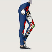 Funny Santa Claus die met Pickleball Kerstmis spee Leggings (Rechts)