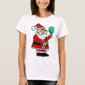 Funny Santa Claus die met Pickleball Kerstmis spee T-shirt (Voorkant)