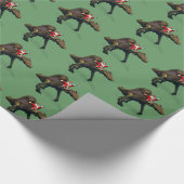 Funny Santa Claus die op Spinosaurus rust Cadeaupapier (Hoek)