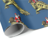 Funny Santa Claus die op Talarurus rijdt Cadeaupapier (Rol Hoek)