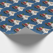 Funny Santa Claus die Piano speelt Cadeaupapier (Hoek)