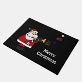 Funny Santa Claus die Trumpet speelt Deurmat (Schuin)