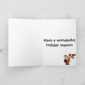 Funny Santa Claus die Tuba kerstkunst speelt Feestdagen Kaart (Binnen)