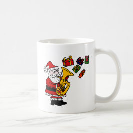 Funny Santa Claus die Tuba kerstkunst speelt Koffiemok