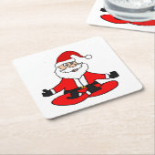 Funny Santa Claus doing Yoga Christmas Kartonnen Onderzetters (Schuin)