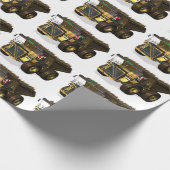 Funny Santa Claus Dump Truck Driver Cadeaupapier (Hoek)