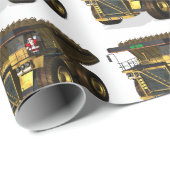 Funny Santa Claus Dump Truck Driver Cadeaupapier (Rol Hoek)