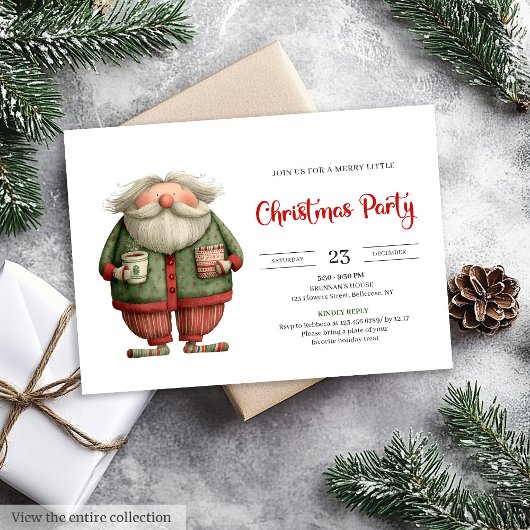 Funny Santa Claus Editable Office Celebration  Kaart