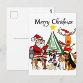 Funny Santa Claus en Friends kerstCartoon Briefkaart (Voorkant / Achterkant)