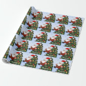 Funny Santa Claus en kerstboom Cadeaupapier (Uitgerold)