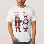 Funny Santa Claus en Mrs. Kerstmis gepersonaliseer T-shirt (Voorkant)