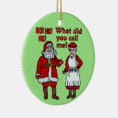 Funny Santa Claus en Mrs. Kerstmis Keramisch Ornament (Rechts)