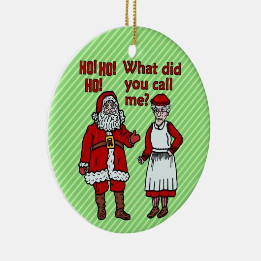 Funny Santa Claus en Mrs. Kerstmis Keramisch Ornament (Rechts)