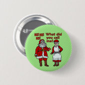 Funny Santa Claus en Mrs. Kerstmis Ronde Button 5,7 Cm (Voorkant /achterkant)