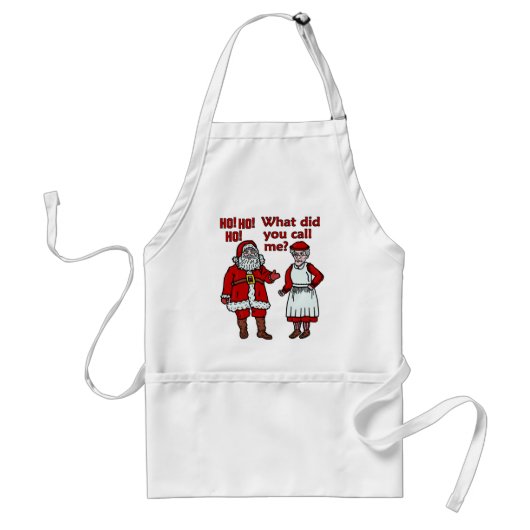 Funny Santa Claus en Mrs. Kerstmis Standaard Schort (Voorkant)