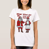 Funny Santa Claus en Mrs. Kerstmis T-shirt (Voorkant)