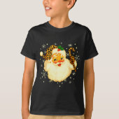 Funny Santa Claus Face Christmas Xmas Leopard Sant T-shirt (Voorkant)