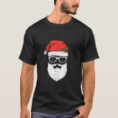 Funny Santa Claus Face Sunbril met Pet Beard C T-shirt (Voorkant)
