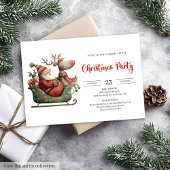 Funny Santa Claus Festive Office Style Invitation Kaart