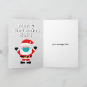 Funny Santa Claus gezichtsmasker cartoon 2023 Kers Feestdagen Kaart (Binnen)
