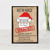 Funny Santa Claus Gezocht Poster Feestdagen Kaart (Voorkant)