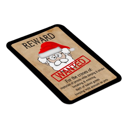 Funny Santa Claus Gezocht Poster Magneet (Rechterzijde)