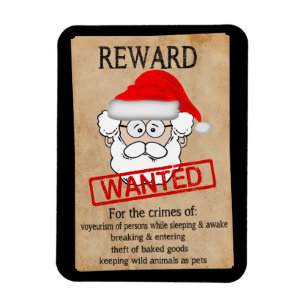 Funny Santa Claus Gezocht Poster Magneet