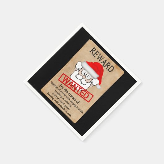 Funny Santa Claus Gezocht Poster Servet (Hoek)