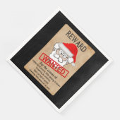 Funny Santa Claus Gezocht Poster Servetten (Hoek)