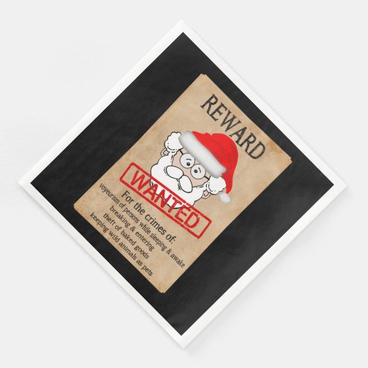 Funny Santa Claus Gezocht Poster Servetten (Hoek)