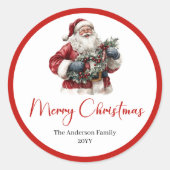 Funny Santa Claus Gift Label for Christmas Party (Voorkant)