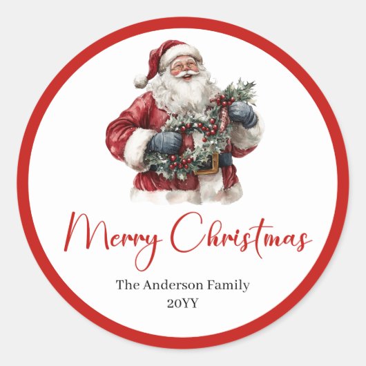 Funny Santa Claus Gift Label for Christmas Party (Voorkant)