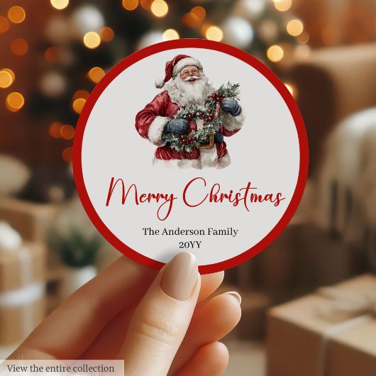 Funny Santa Claus Gift Label for Christmas Party
