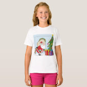 Funny Santa Claus Girls T-Shirt (Voorkant volledig)