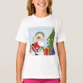 Funny Santa Claus Girls T-Shirt (Voorkant)
