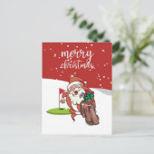 Funny Santa Claus golfcadeau voor prettige kerst Briefkaart (Staand voorkant)