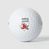 Funny Santa Claus golfcadeau voor prettige kerst Golfballen (Voorkant)