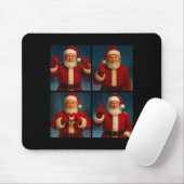 Funny Santa Claus Heart And Peace Sign Retro Chris Muismat (Met muis)